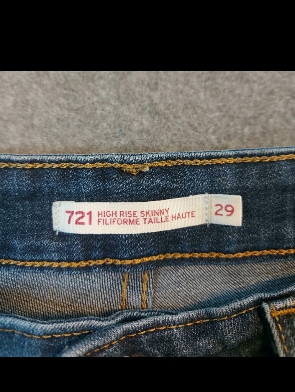 Levi's 721 High Rise Skinny Jeans Woman W29 L30 Blue Story Dark Wash - Picture 4 of 12